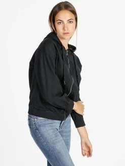 Solada Felpa donna con cappuccio e zip - nero