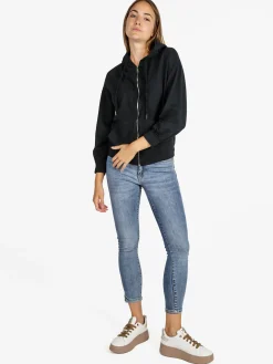Solada Felpa donna con cappuccio e zip - nero
