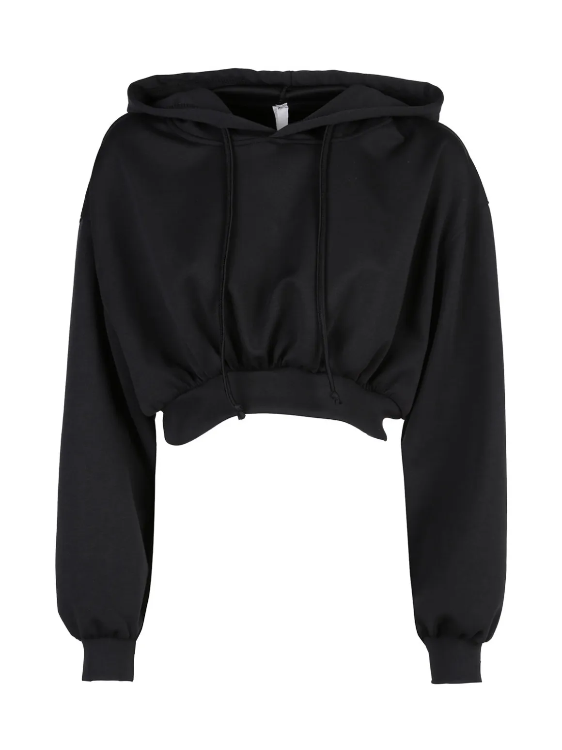Solada Felpa donna cropped oversize con cappuccio - nero
