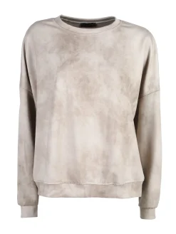 Solada Felpa donna girocollo oversize - beige