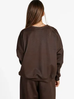 Solada Felpa donna girocollo oversize - moro