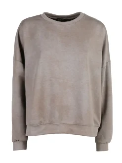 Solada Felpa donna girocollo oversize - fango