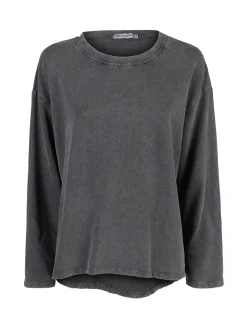 Solada Felpa donna leggera oversize girocollo - grigio scuro