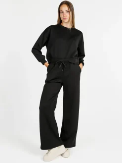 Solada Felpa donna oversize girocollo - nero