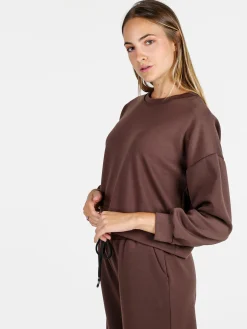 Solada Felpa donna oversize girocollo - moro