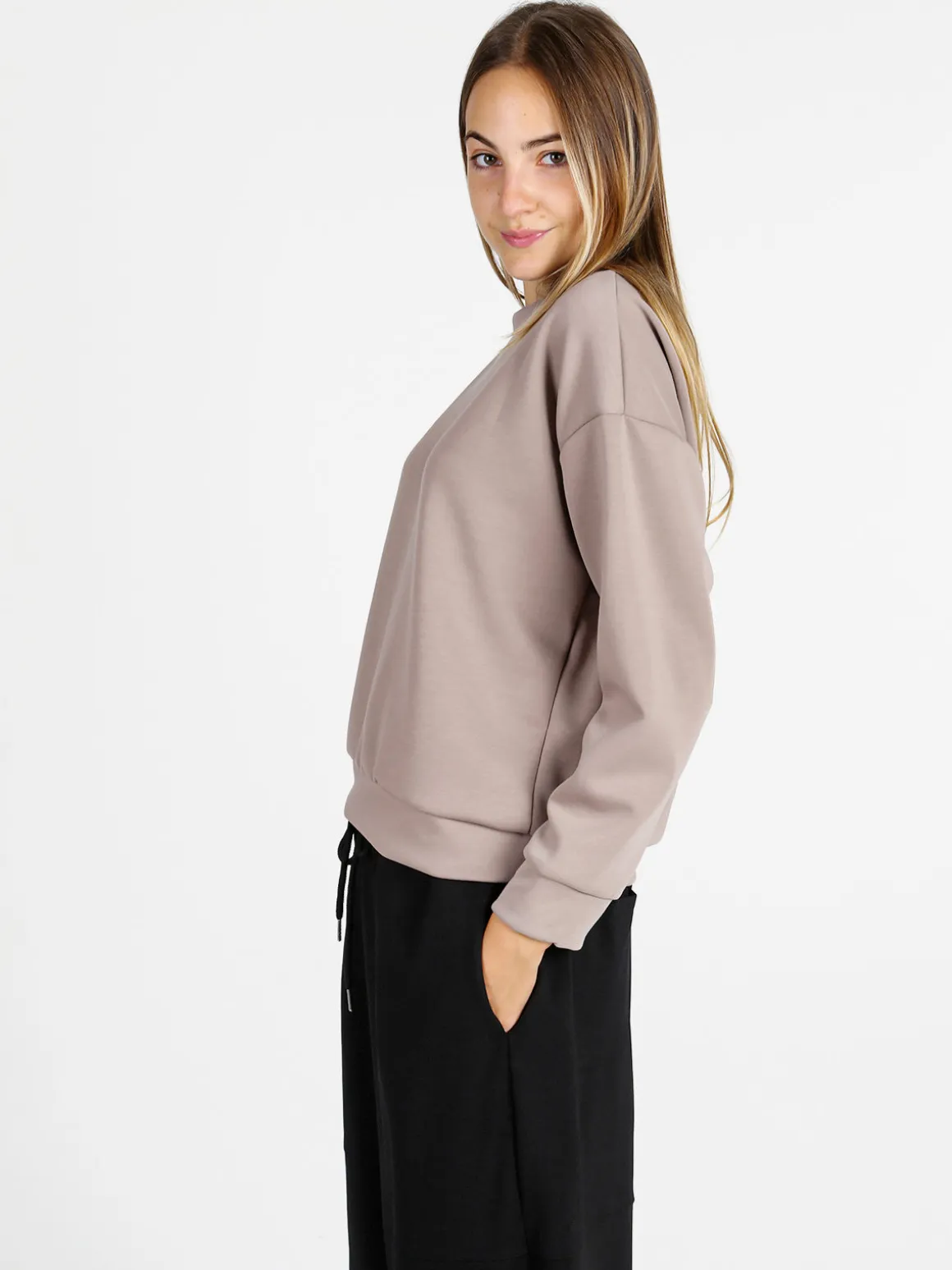 Solada Felpa girocollo da donna ovesize - khaki