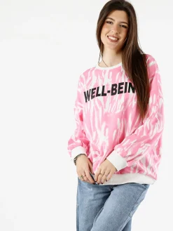 Solada Felpa oversize da donna con stampe - rosa