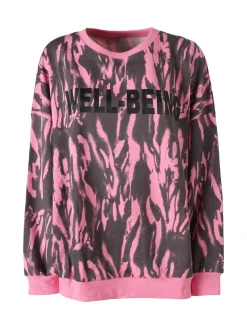 Solada Felpa oversize da donna con stampe - fucsia