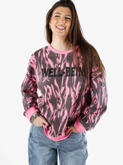 Solada Felpa oversize da donna con stampe - fucsia