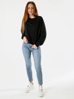 Solada Felpa oversize da donna in cotone - nero