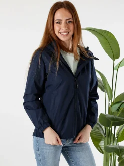 Solada Giacca a vento da donna con cappuccio - blu scuro