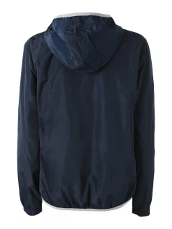 Solada Giacca a vento da donna con cappuccio e zip - blu scuro