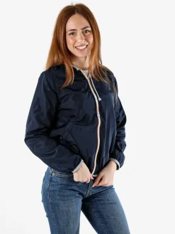 Solada Giacca a vento da donna reversibile con cappuccio e zip - blu scuro