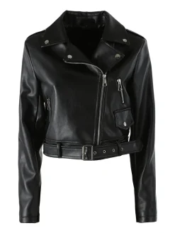 Solada Giacca biker da donna in ecopelle - nero
