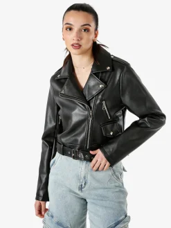 Solada Giacca biker da donna in ecopelle - nero