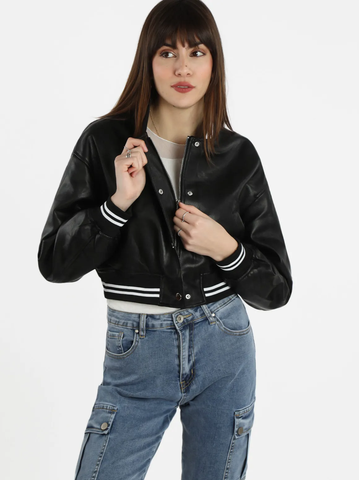 Solada Giacca bomber in ecopelle da donna