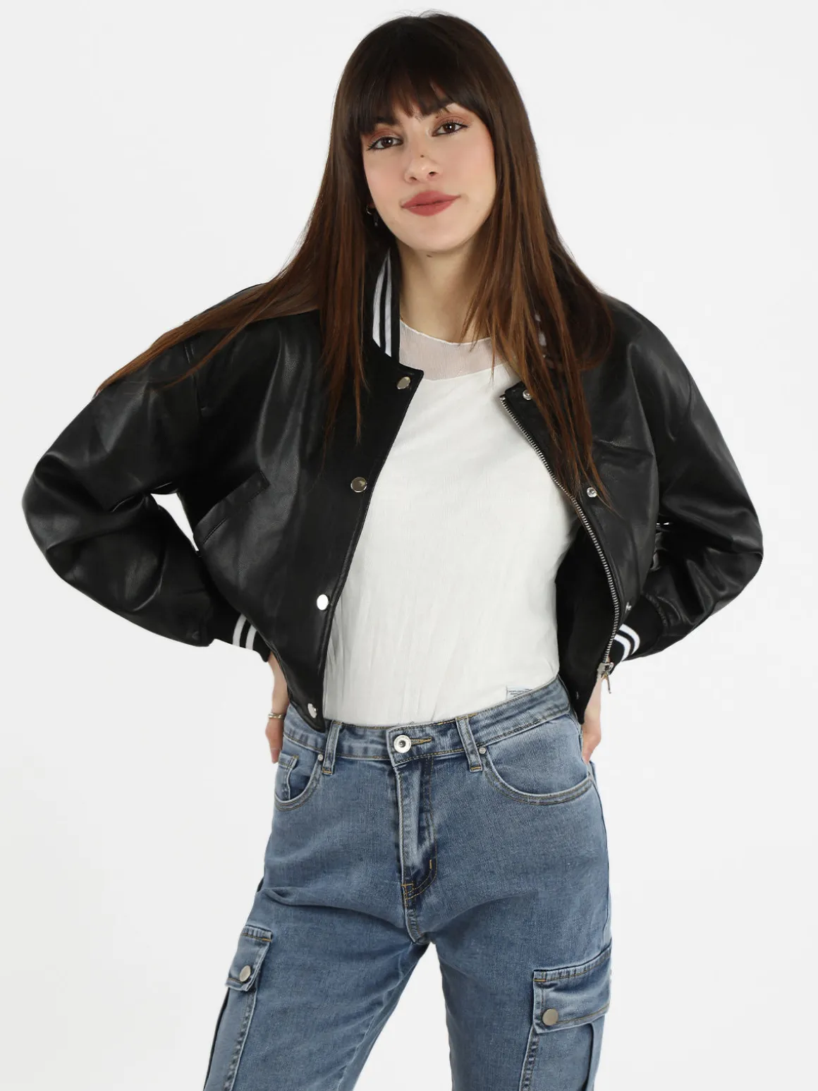 Solada Giacca bomber in ecopelle da donna