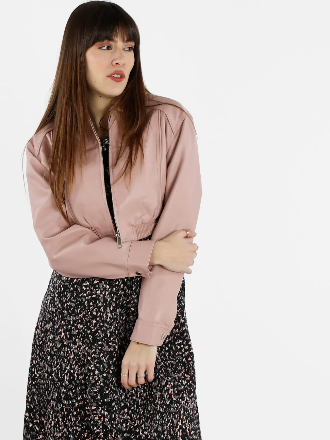 Solada Giacca cropped da donna in ecopelle