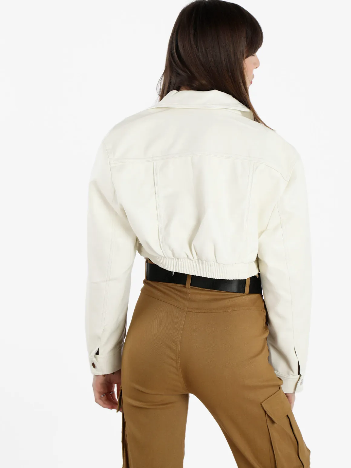 Solada Giacca cropped da donna in ecopelle