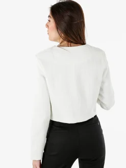 Solada Giacca cropped da donna in tweed - bianco
