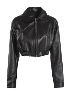 Solada Giacca cropped da donna in ecopelle