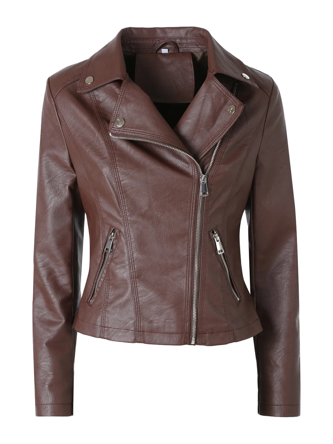 Solada Giacca da donna biker in ecopelle - marrone