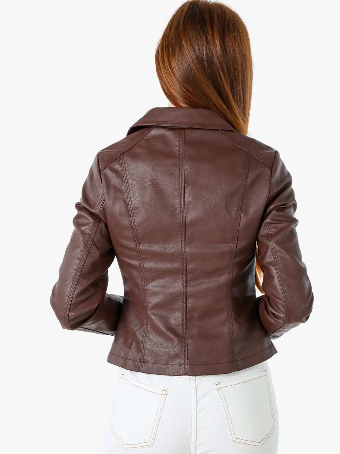 Solada Giacca da donna biker in ecopelle - marrone