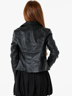 Solada Giacca da donna biker in ecopelle - nero