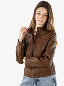 Solada Giacca da donna in ecopelle - marrone