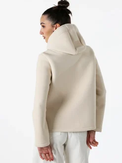 Solada Giacca da donna in panno con bottoni e cappuccio - beige
