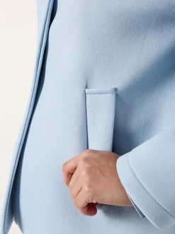 Solada Giacca da donna in panno con bottoni e cappuccio - azzurro