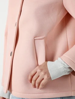 Solada Giacca da donna in panno con bottoni e cappuccio - rosa