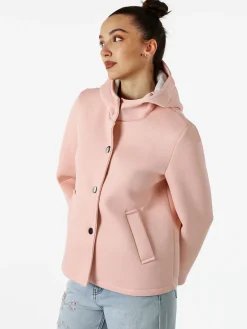 Solada Giacca da donna in panno con bottoni e cappuccio - rosa
