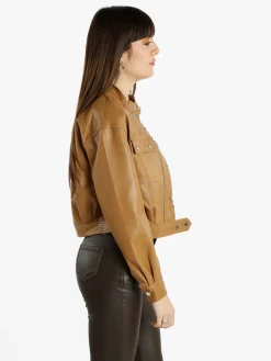 Solada Giacca donna in ecopelle con bottoni