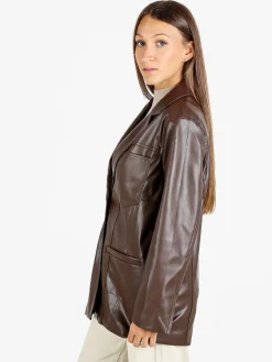 Solada Giacca donna in ecopelle - moro