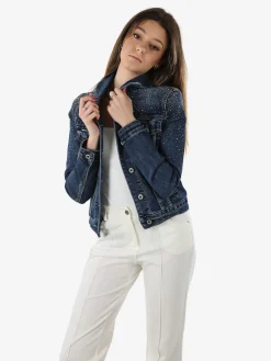 Solada Giacca donna in jeans con strass - jeans