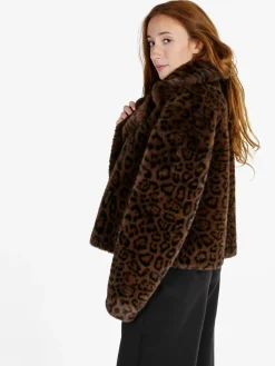 Solada Giacca donna in pelliccia sintetica animalier - moro