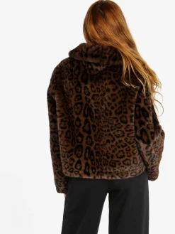 Solada Giacca donna in pelliccia sintetica animalier - moro