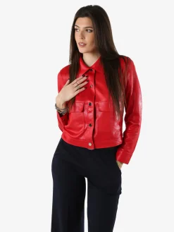 Solada Giacca donna leggera con bottoni - rosso