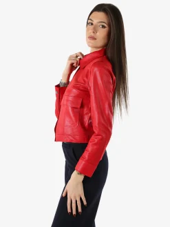 Solada Giacca donna leggera con bottoni - rosso