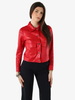 Solada Giacca donna leggera con bottoni - rosso