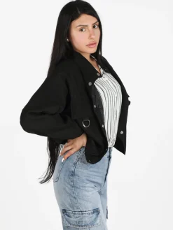 Solada Giacca donna oversize con bottoni e tasche
