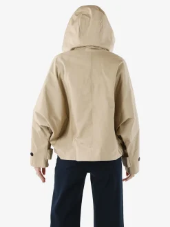Solada Giacca donna oversize in cotone con maniche a pipistrello e cappuccio - khaki
