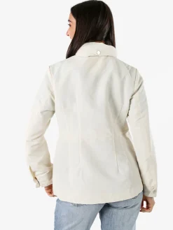 Solada Giacca impermeabile da donna con bottoni e zip - panna