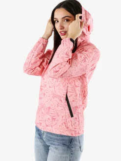 Solada Giacca impermeabile da donna con cappuccio e zip - rosa