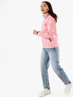 Solada Giacca impermeabile da donna con cappuccio e zip - rosa