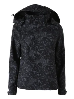 Solada Giacca impermeabile da donna con cappuccio e zip - nero