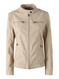Solada Giacca in ecopelle da donna taglie grandi - beige