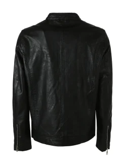Solada Giacca in ecopelle da uomo con zip - nero
