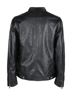 Solada Giacca in ecopelle da uomo con zip
